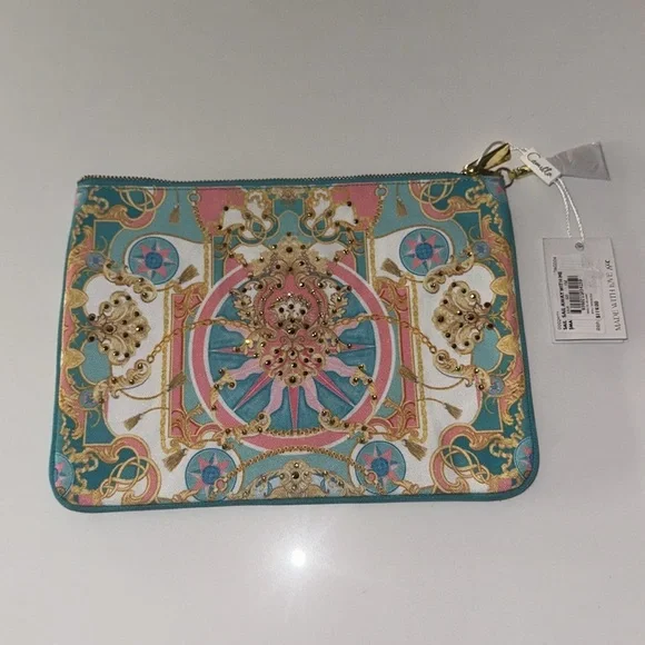 CAMILLA *Sail Away With Me* small canvas clutch pouch travel makeup bag sac - Picture 5 of 6